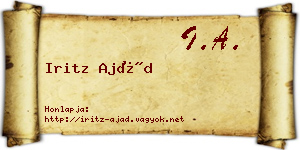 Iritz Ajád névjegykártya